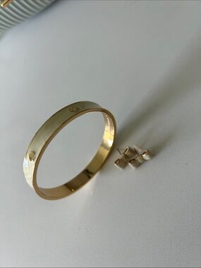 Kate Spade Gold Bangle with Matching Studs